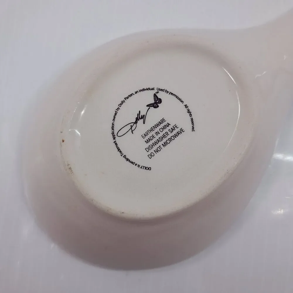 Dolly Parton Spoon rest red Garden floral Country flowers ceramic earthenware